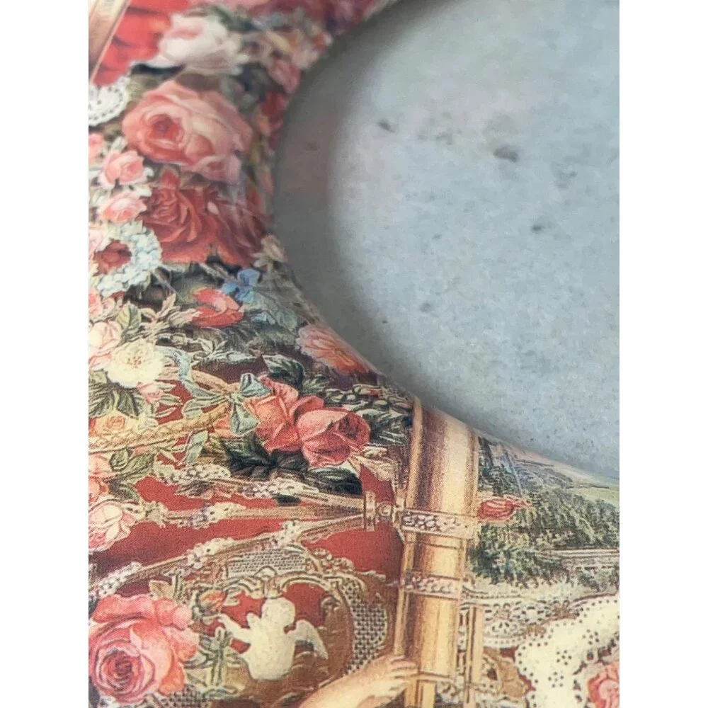 Vintage Victorian Style Floral Decorative Picture Frame‎ Ceramic Decoupage